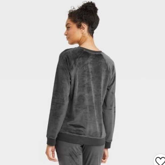 𝅺WOMEN'S Cozy Fleece Lounge Sweatshirt - Stars Above - Gray - Picture 2 of 10